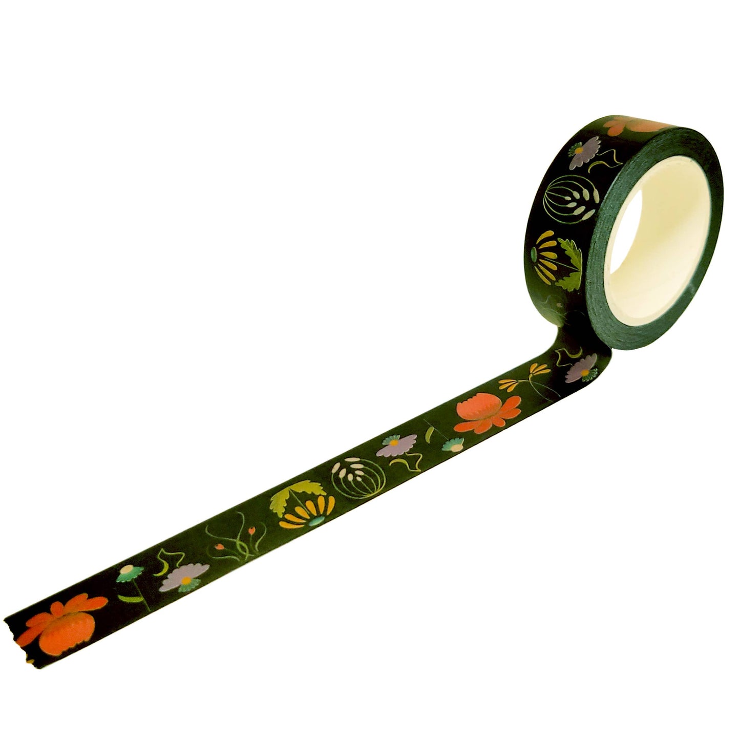 Decorative tape with floral patterns on a white background