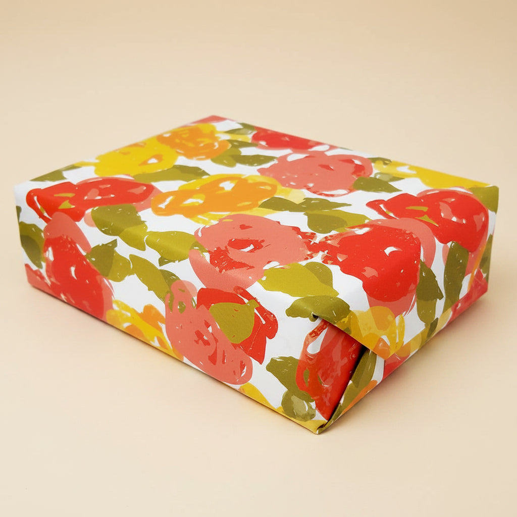 A gift wrapped in the Vintage Floral Gift Wrap Sheet