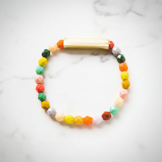 Close-up of mixed beads in vibrant, cheerful tones