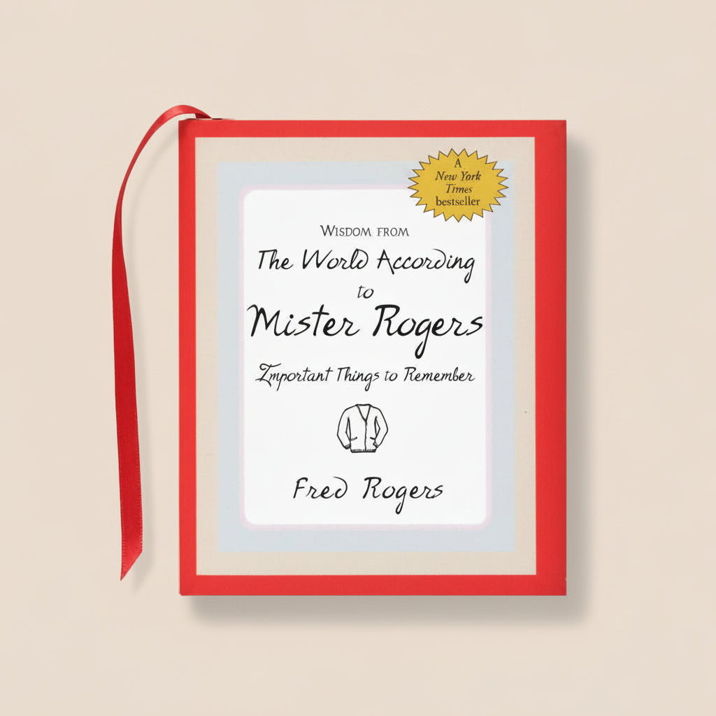 Mini book cover featuring title “Wisdom from The World According to Mister Rogers”