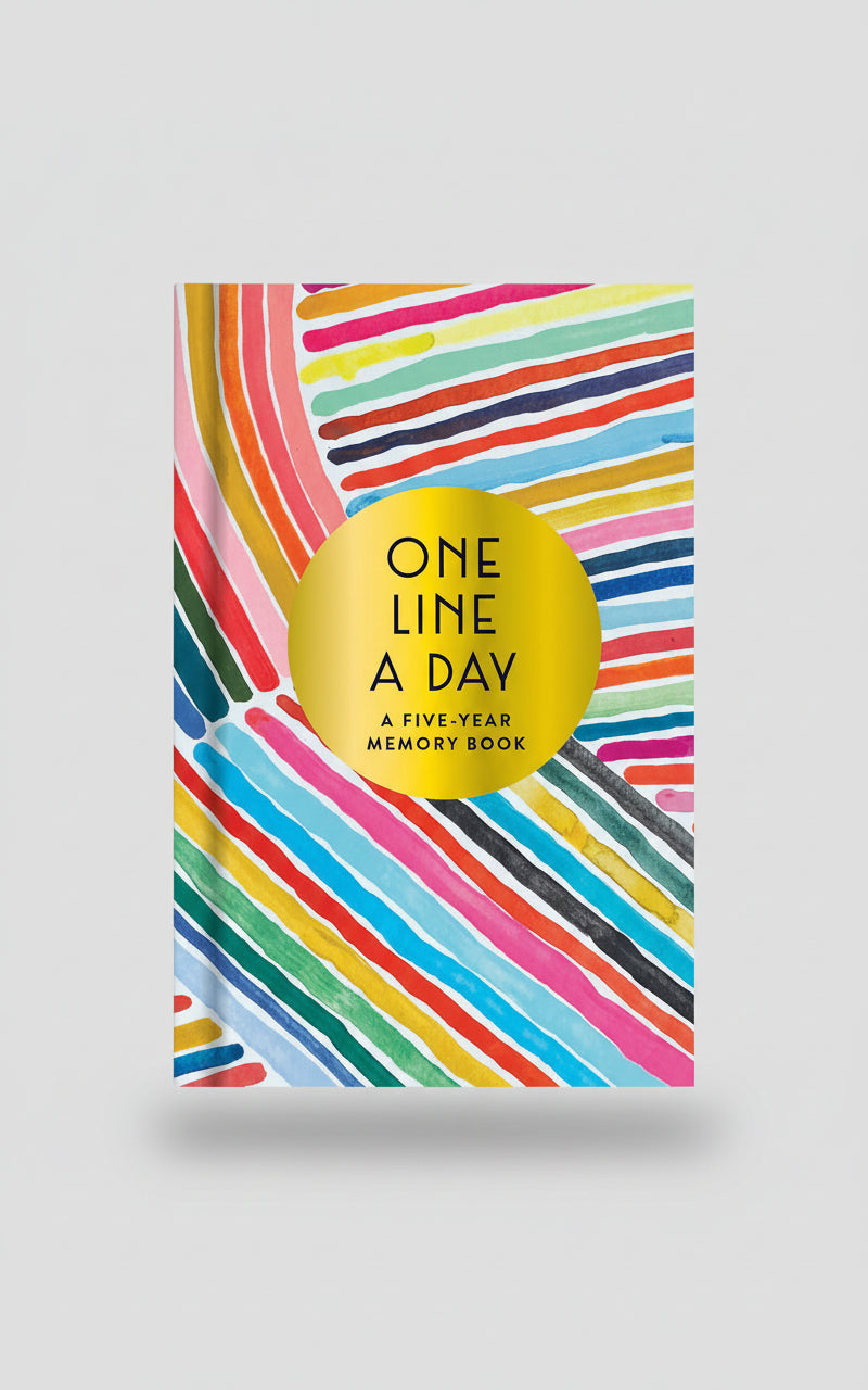 The Rainbow One Line a Day journal with Kindah Khalidy's colorful abstract cover