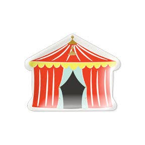Carnival Tent Shaped Paper Plates - 8 inches tall, 9.5 inches wide - Pack of 8
