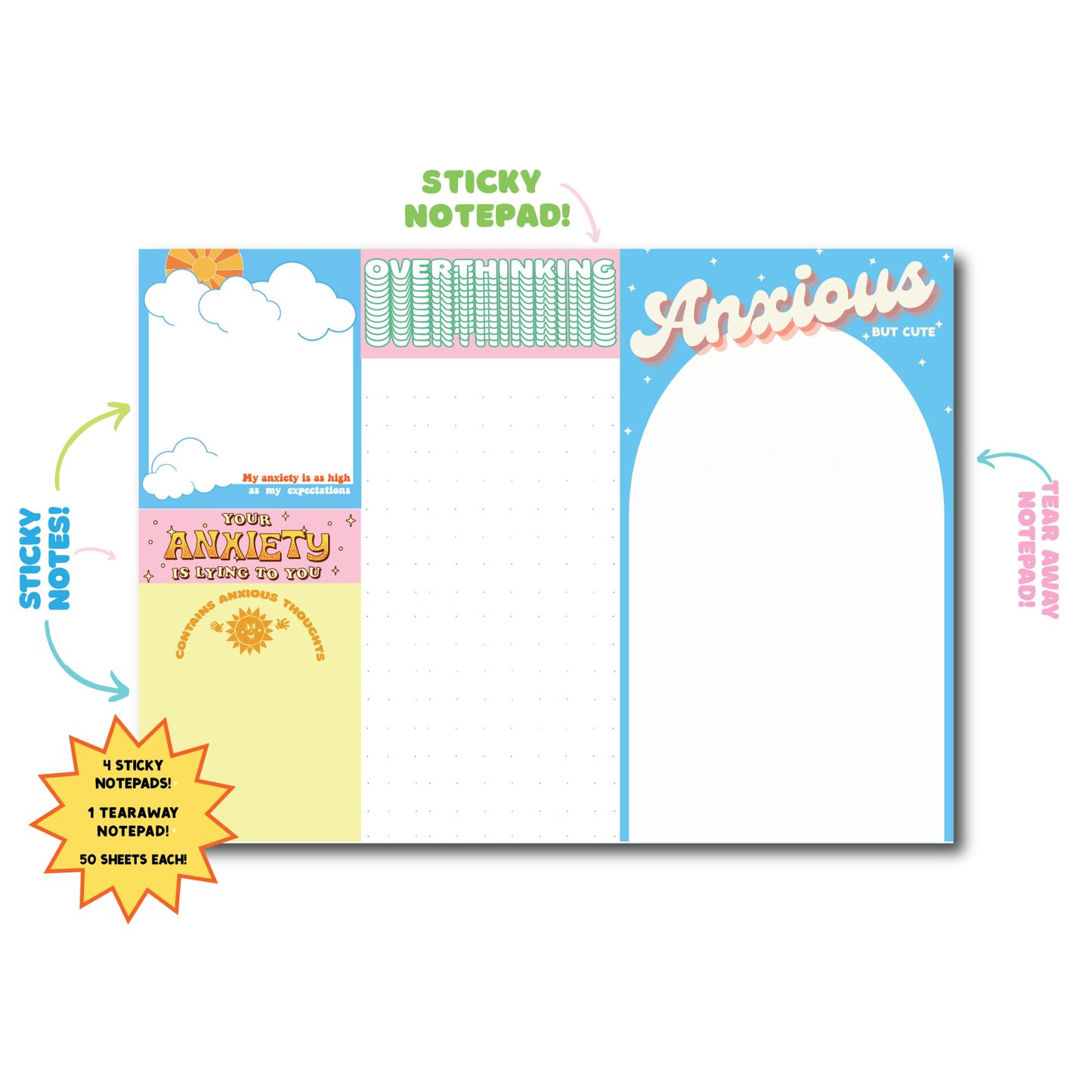 The Ultimate Anxiety Notepad Set is here to help you regain control and clear the clutter from your mind.