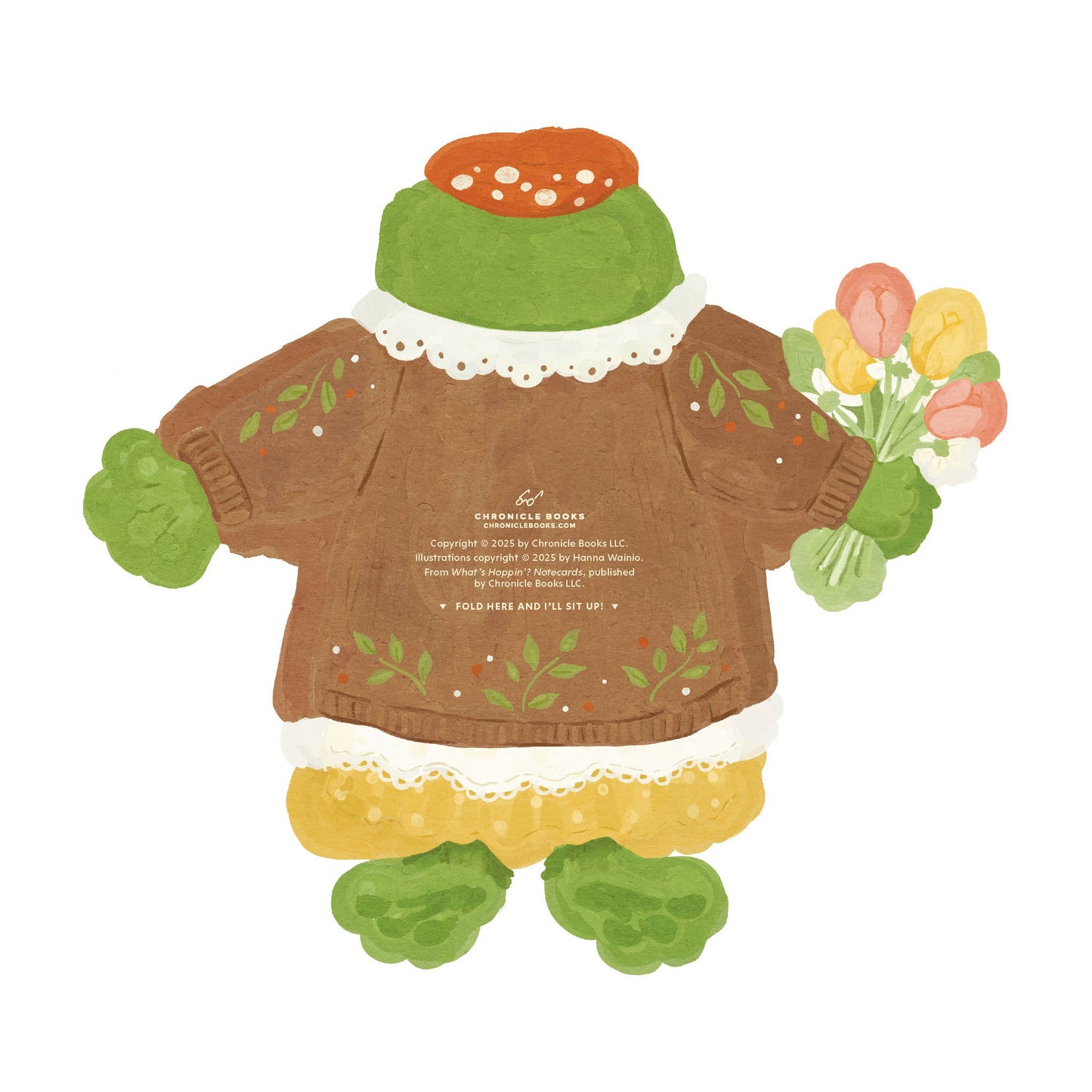 Cleverly illustrated frog notecards displayed with coordinating envelopes.