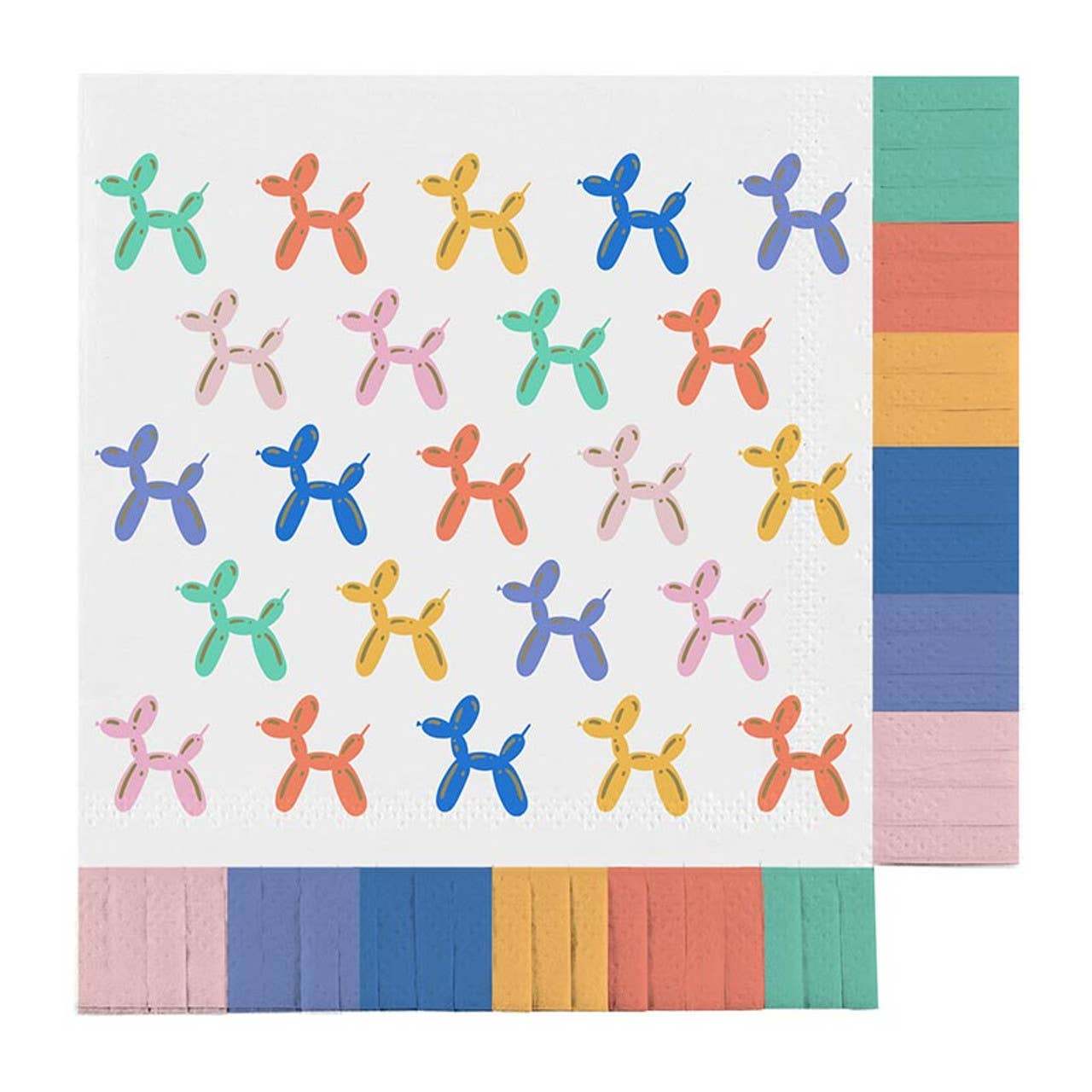 Cute 'Party Animal' Fringe Beverage Napkins - 5 inches square - Pack of 16