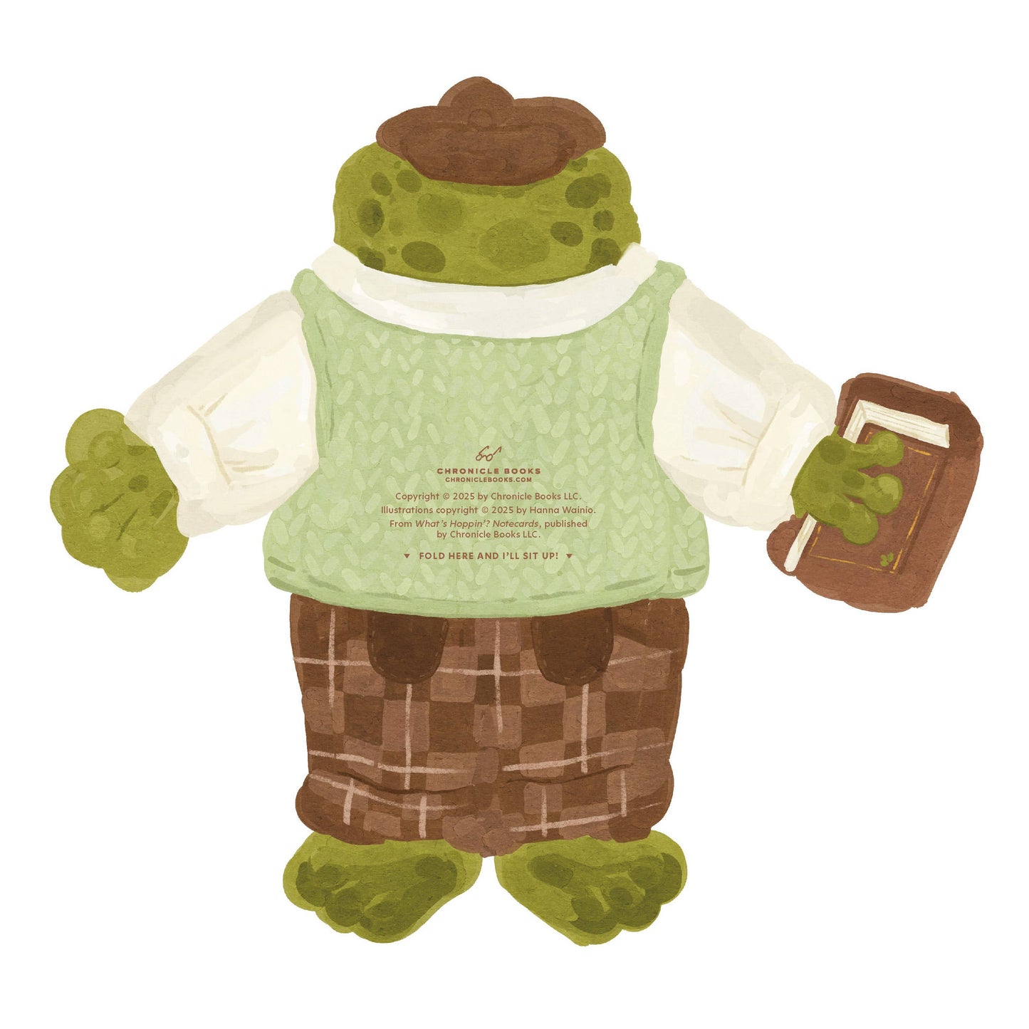 Froggy-themed stationery flat lay with envelopes and shaped cards.