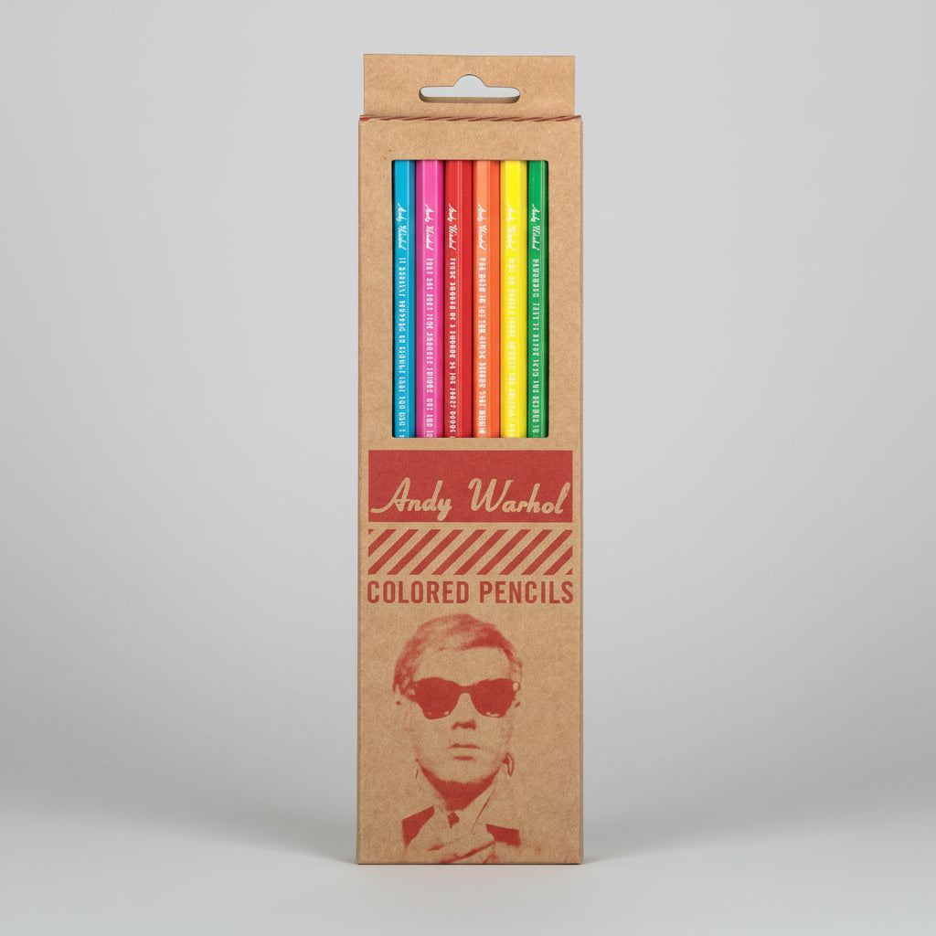 Andy Warhol colored pencil set with 8 pencils in a sleek paper box