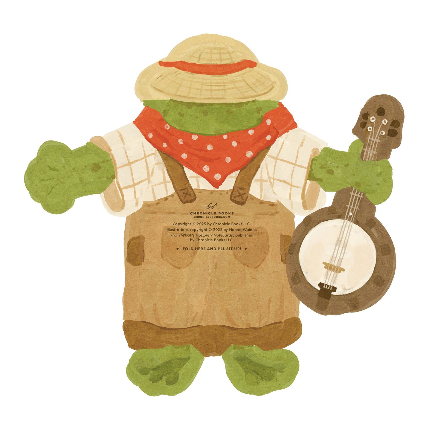 Fun and funky frog notecards in a flat lay featuring all four personality types.