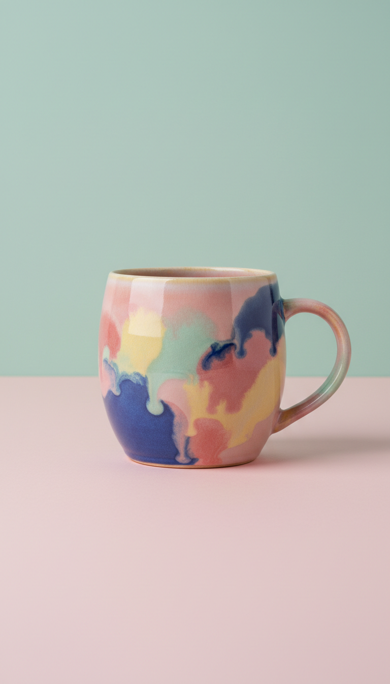 Artisan Ceramic Mug with Painted Glaze