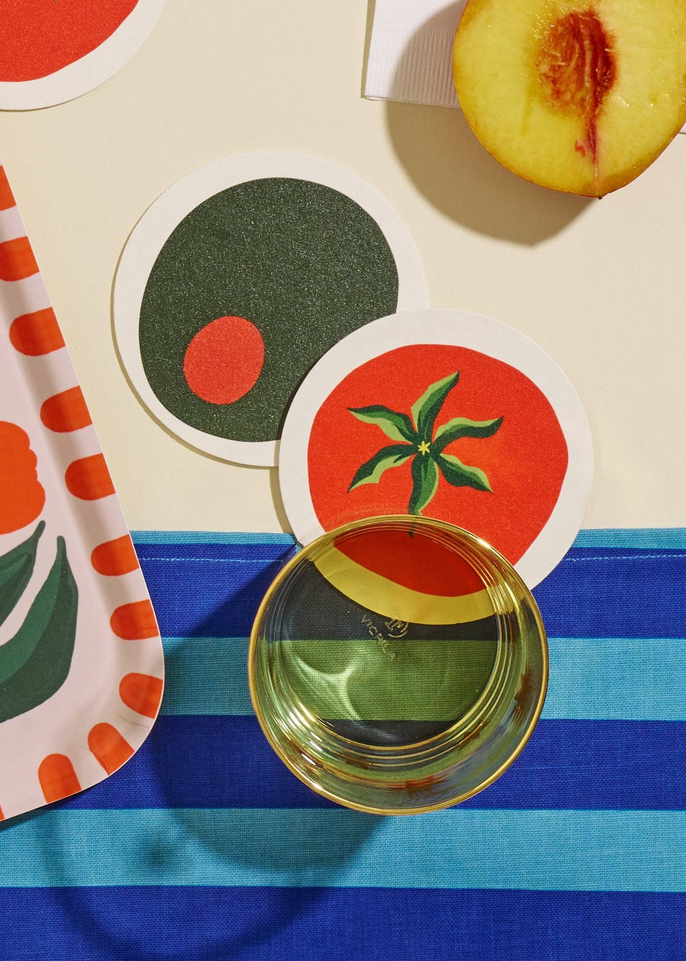 Pair these tomato coasters with the olive coasters for a supreme party!