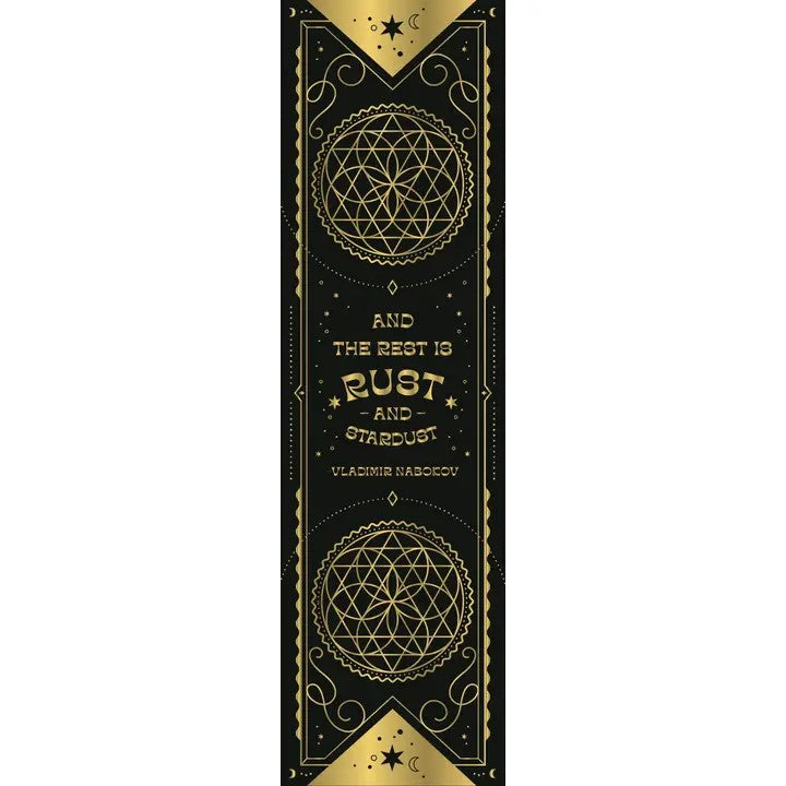 Close up view of the And The Rest is Rust & Stardust bookmark