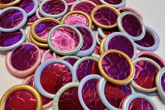 Seductive pink wax seal stickers with snakeskin detail, adding elegance and attitude to any mail