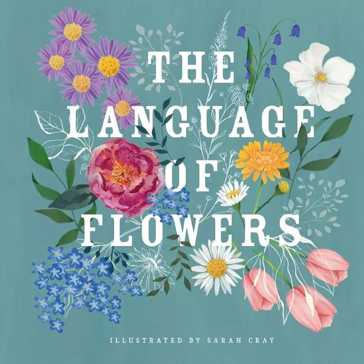 Hardcover book "The Language of Flowers" featuring watercolor floral illustrations