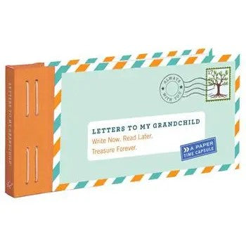 Cover of “Letters to My Grandchild” with vintage airmail-style artwork