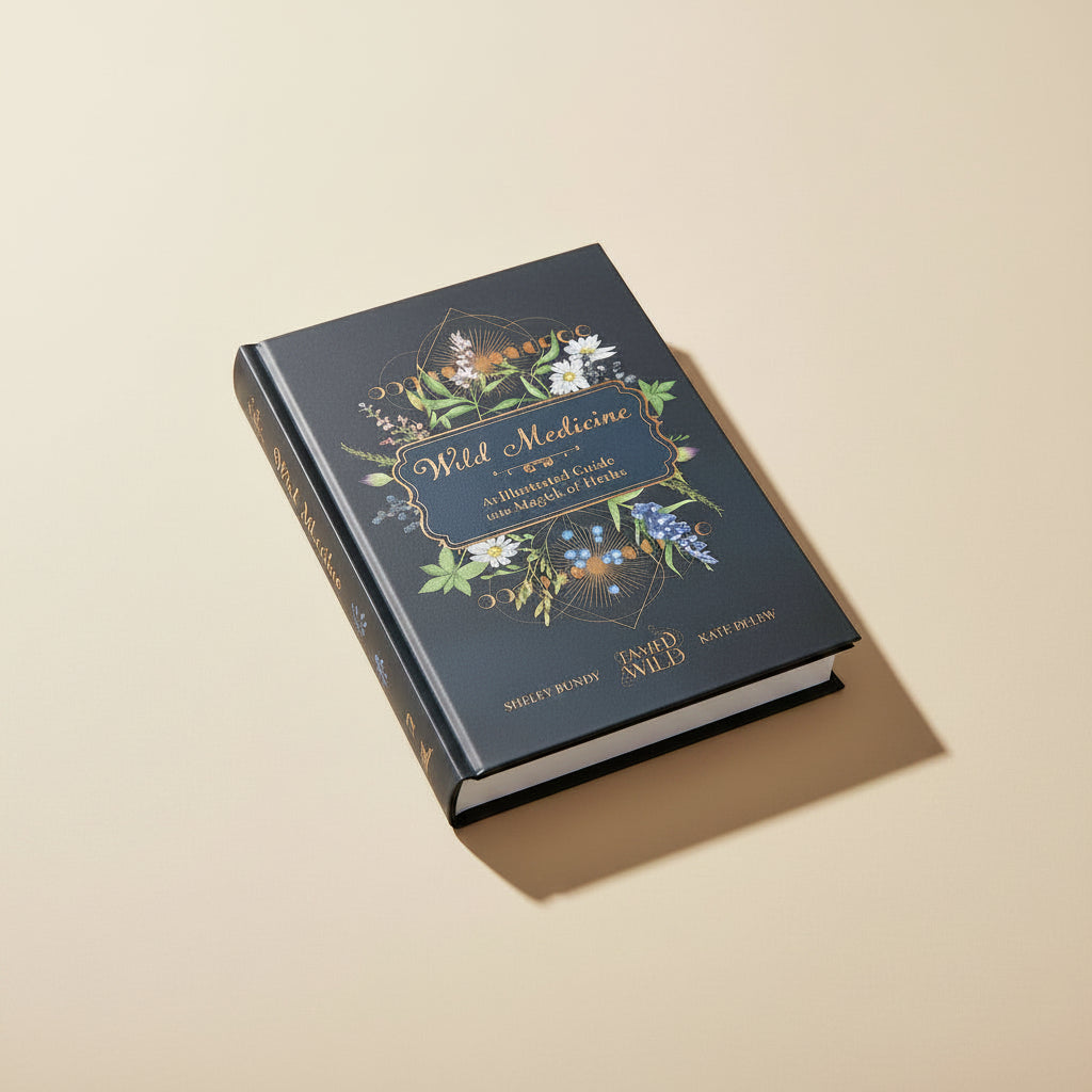 Book titled 'Wild Medicine' showcased on a beige background