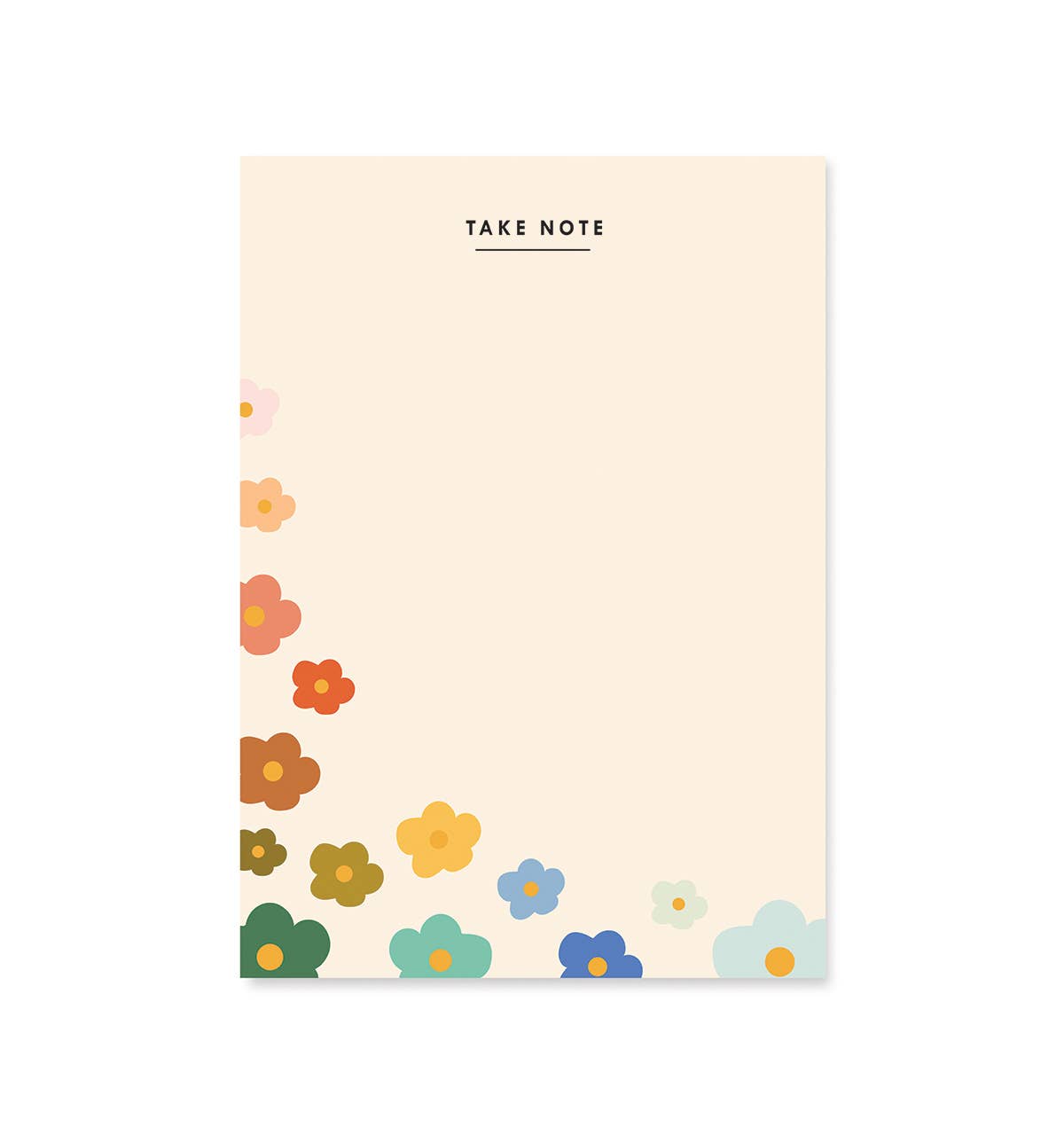 Rainbow floral memo pad with colorful botanical illustration
