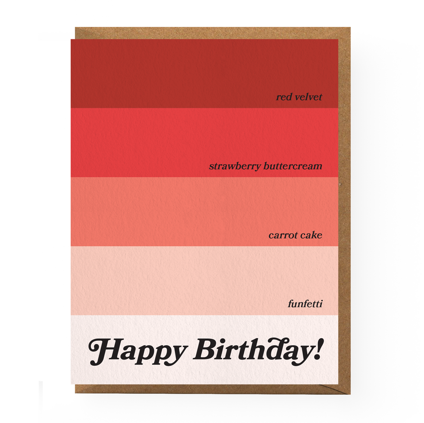 Vibrant gradient of reds and pinks on the "Pantone-Inspired Birthday Card"