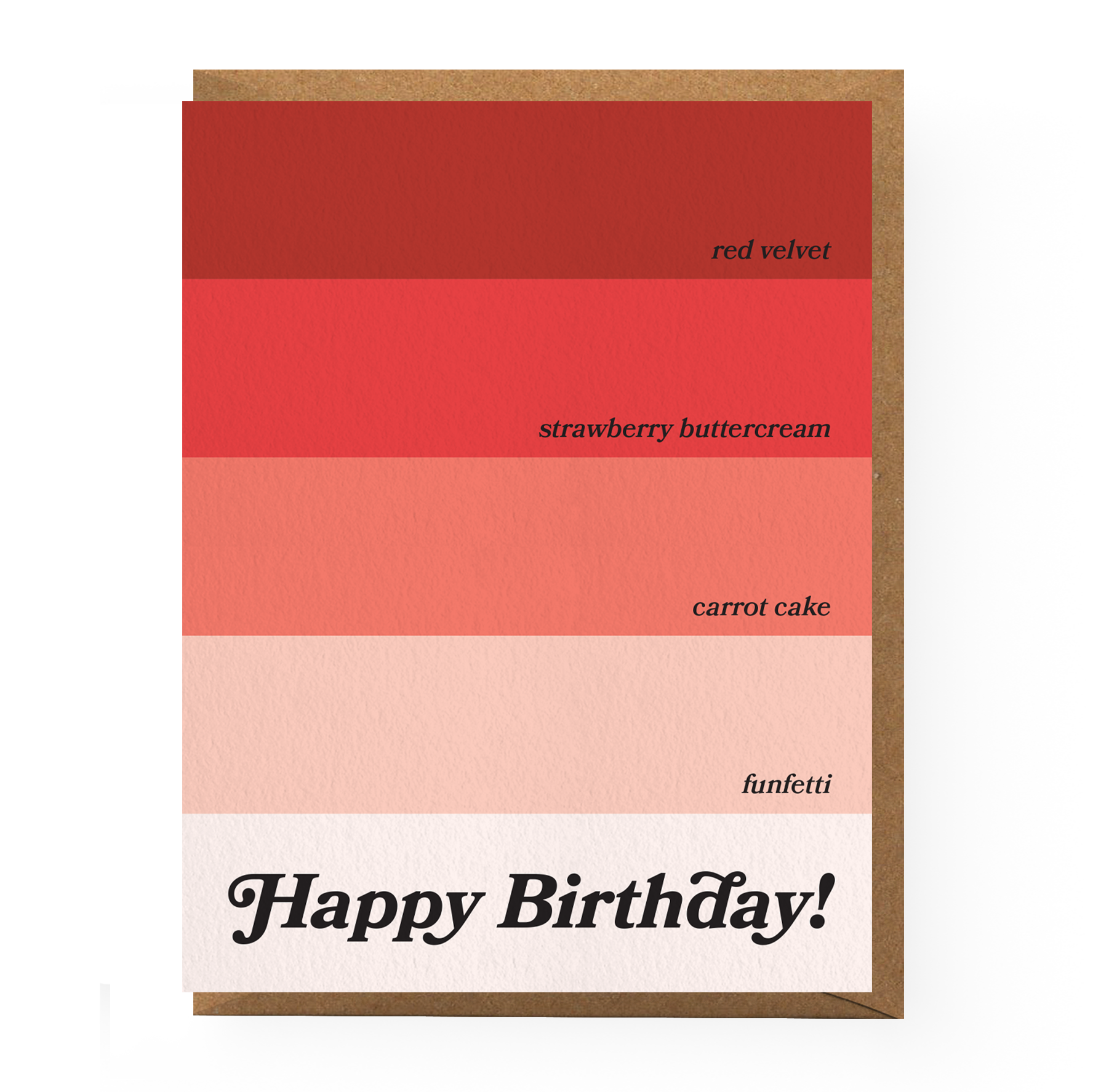 Vibrant gradient of reds and pinks on the "Pantone-Inspired Birthday Card"