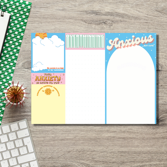 Ultimate anxiety notepad set with various designs for organization
