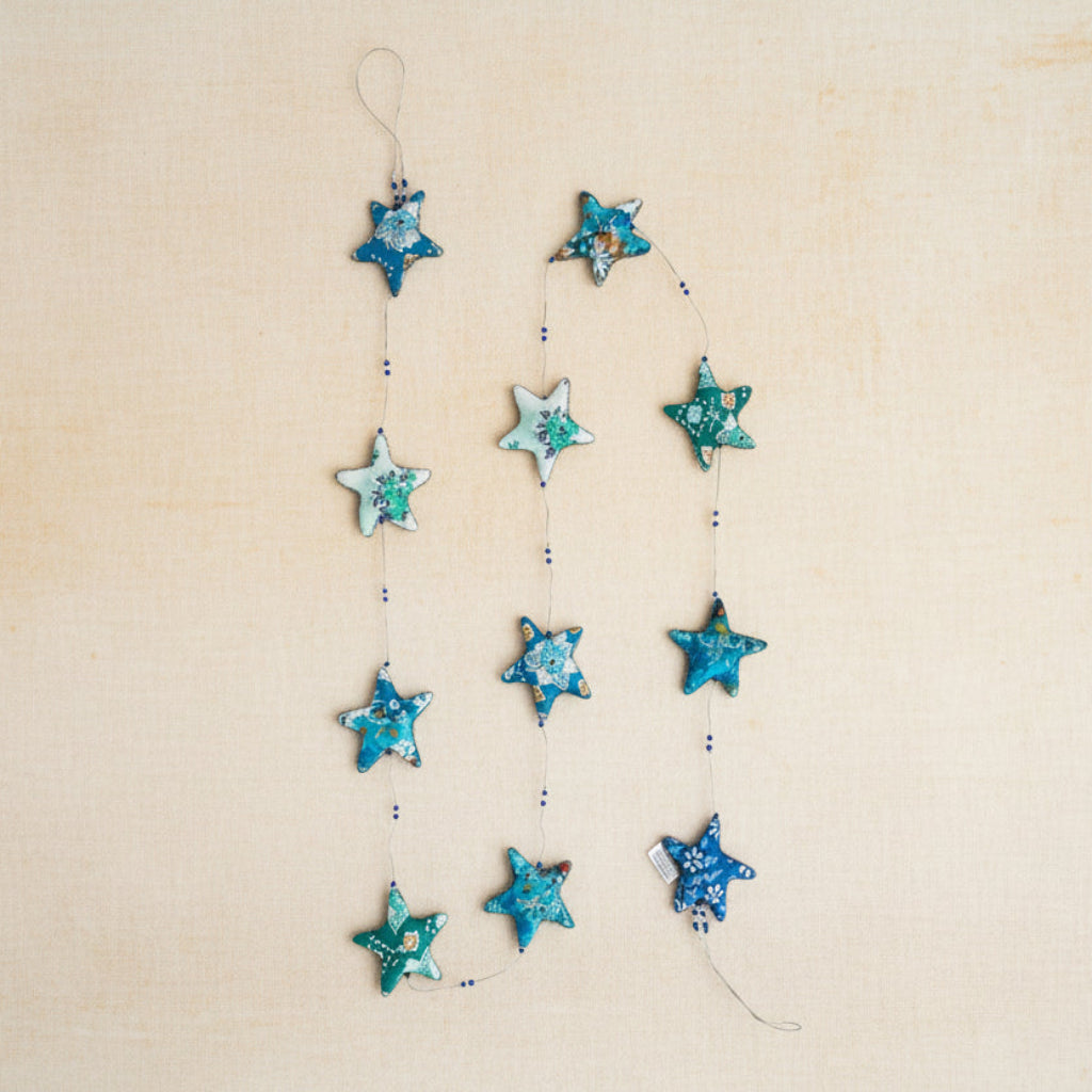 The Embroidered Star Garland on a white background