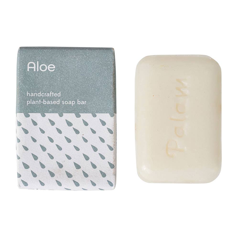 Close-up of triple-milled aloe soap showing smooth texture