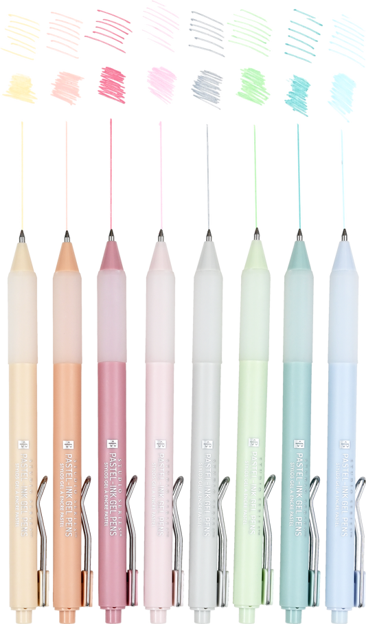 Pastel Gel Pen Set – 8 Fine Tip Colors