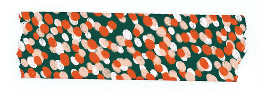 Close up view of a strip of the colorful confetti washi craft tape