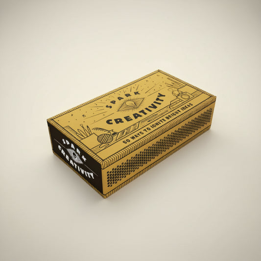 Box with 'Spark Creativity' text and design on a white background
