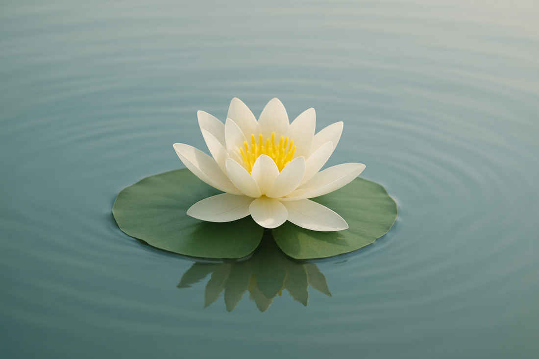 Image of a lily flower in pond water