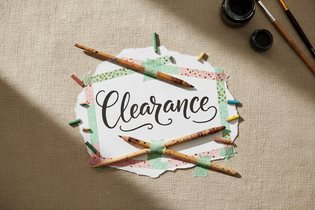 'Moving Out West Clearance Event' with a western themed background