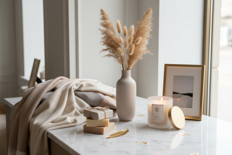 Warm and cozy elements in a home with a natural background