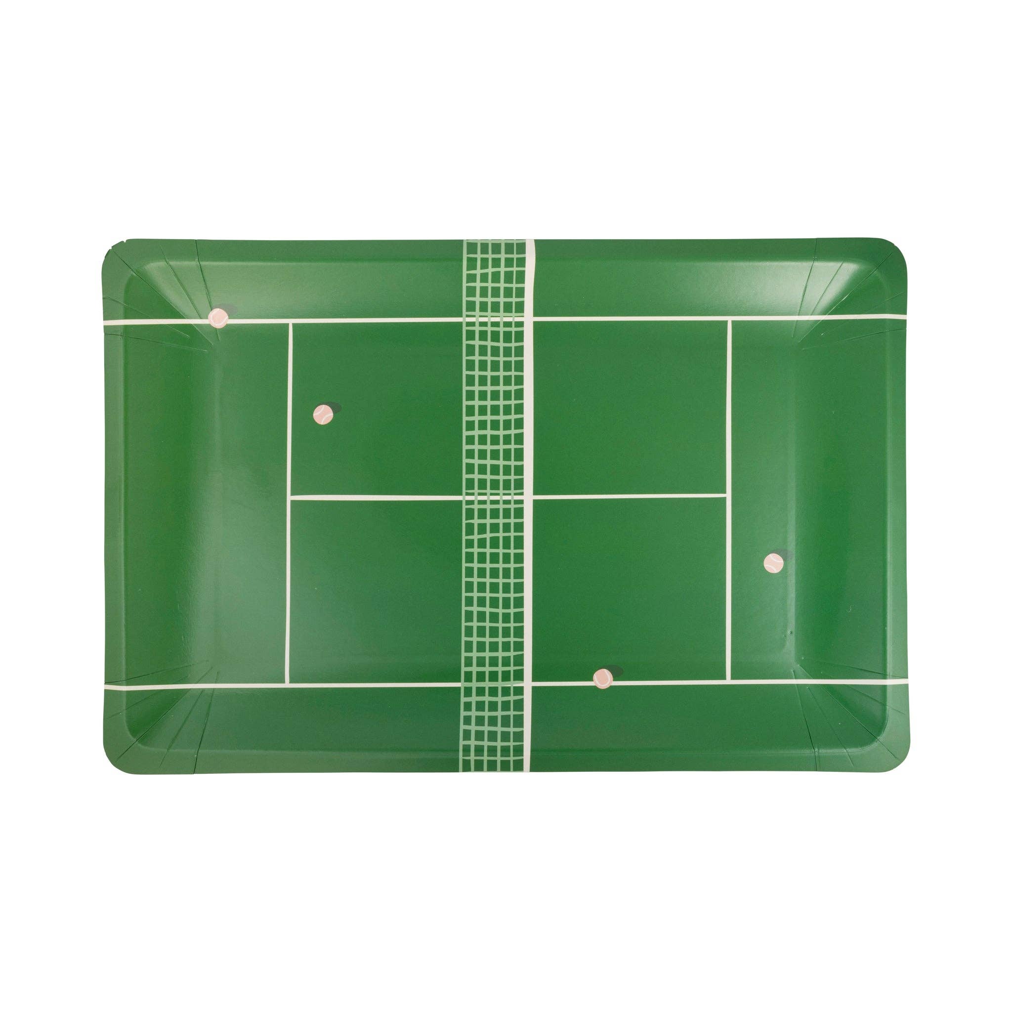 Tennis Court Paper Plates – Sporty Summer Party Essentials (8-Pack)