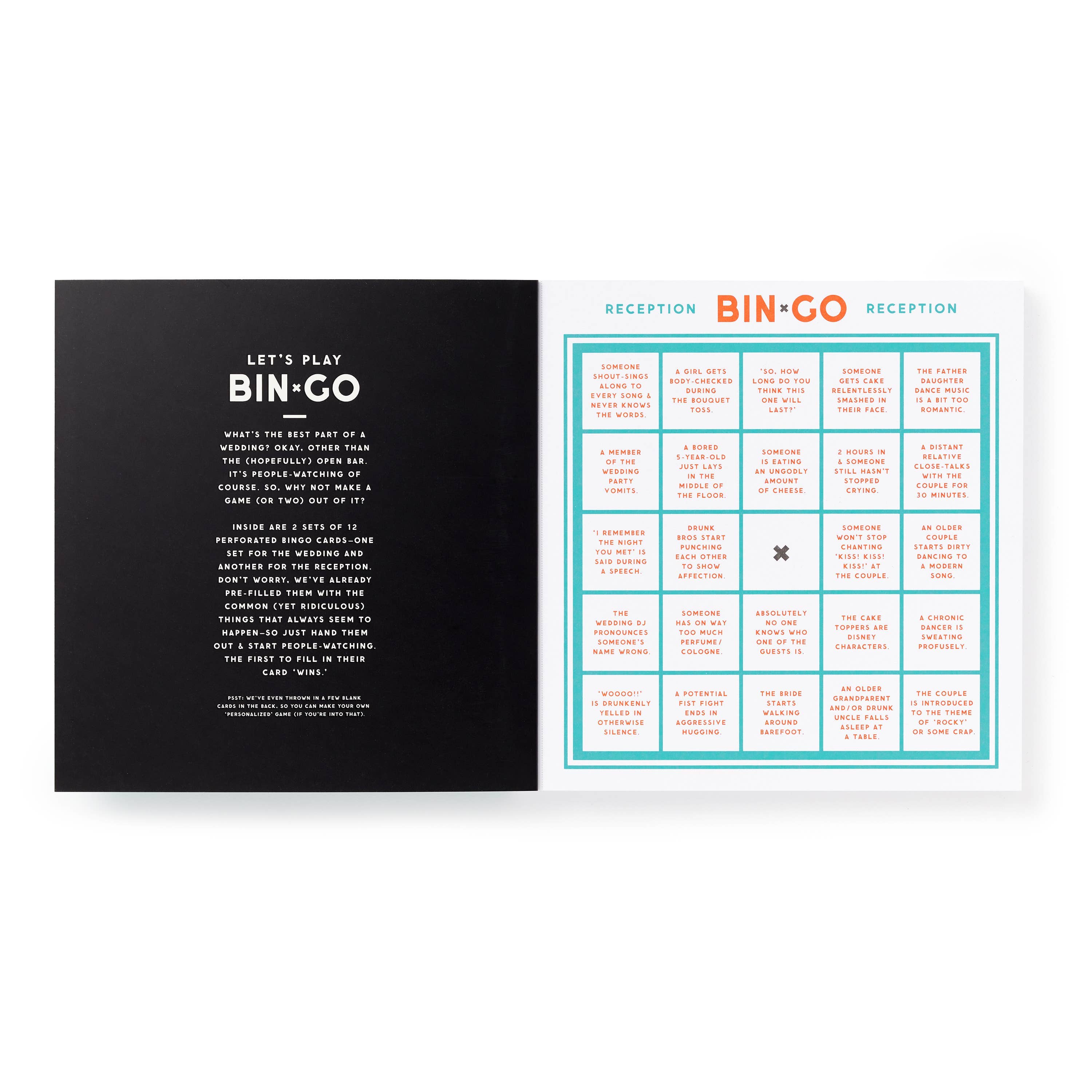Wedding Bingo Book – Funny Game for Ceremonies & Receptions