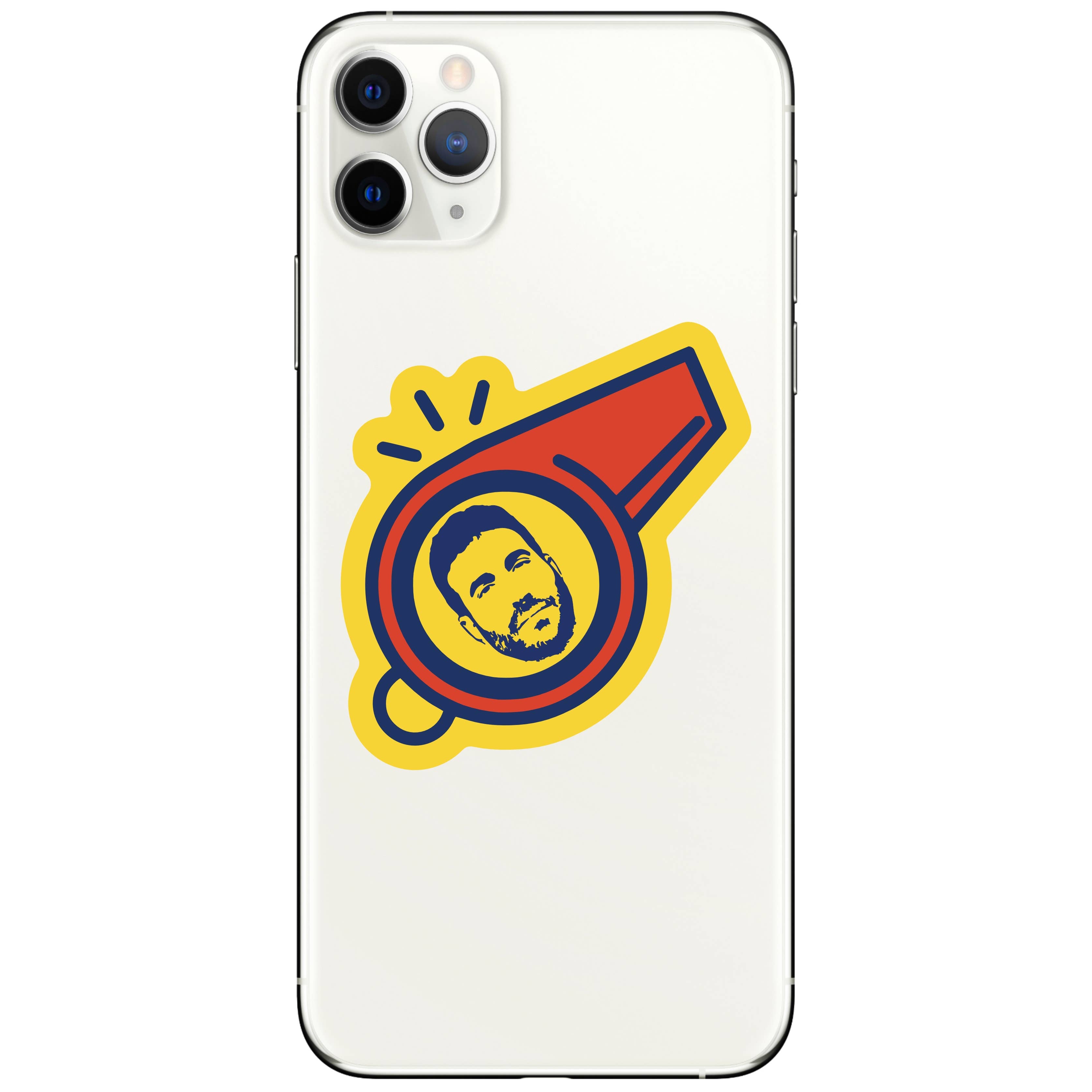 Roy Kent Vinyl Sticker on cellphone.
