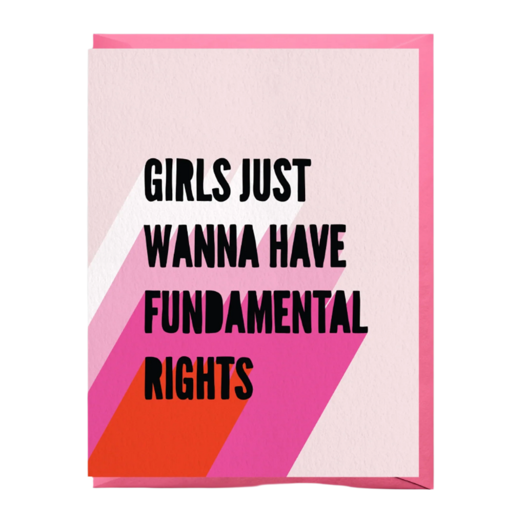 Bold feminist design on the "Empowering Feminist Rights Card"