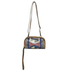 Small handbag with a patterned design on a white background