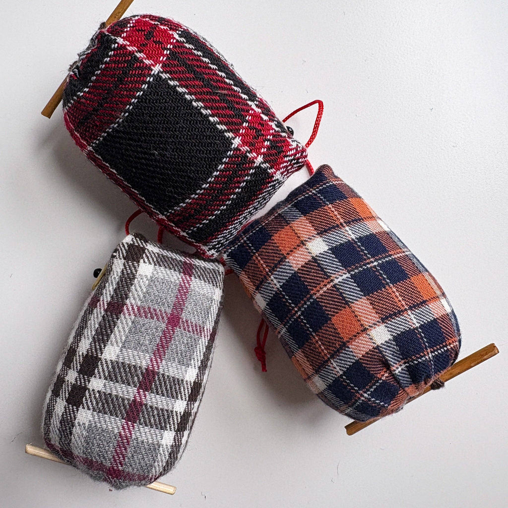 Khon Plaid Owl Ornament – Handcrafted Woodland Christmas Tree & Holiday Display