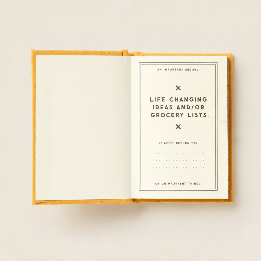 Open book with a title page on a white background