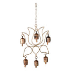 Artisan-made lotus chime can be styled on a patio
