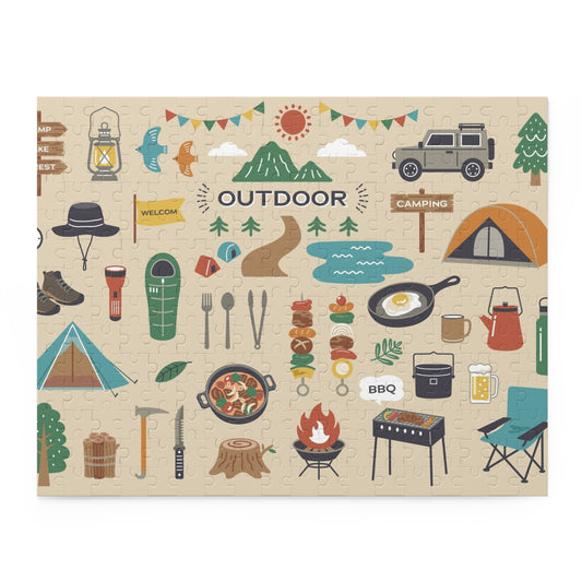 Outdoor Adventure 252-Piece Puzzle – Camping, Barbecue & Nature Exploration Fun