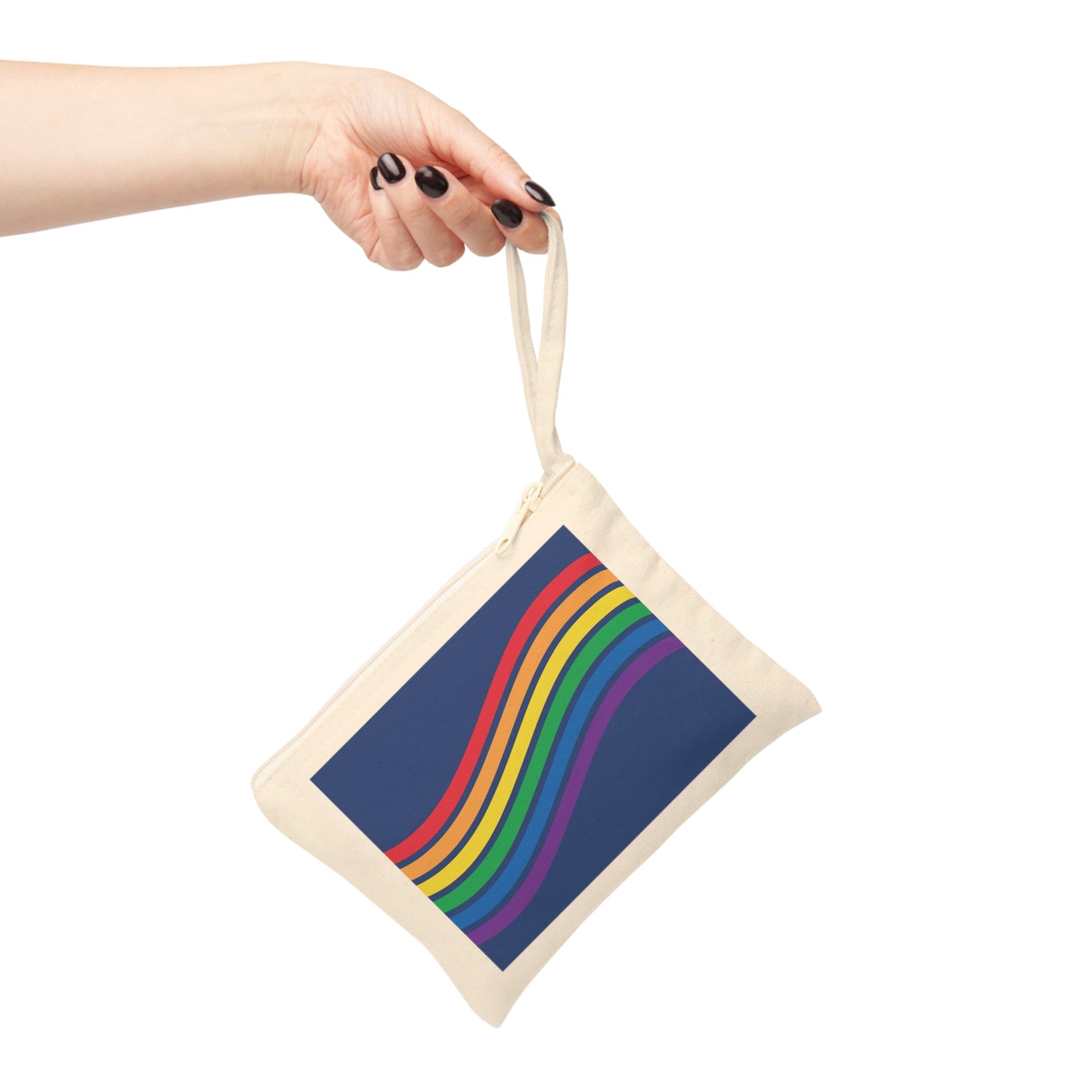 LGBTQIA+ Rainbow Wave Zipper Pouch - Vibrant Pride Accessory for Makeup, Art Supplies, & Everyday Essentials