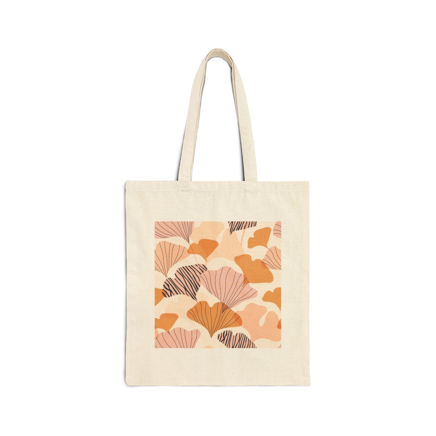 Inspirational Ginkgo Leaf Cotton Canvas Tote Bag - Eco-Friendly Stylish Carryall