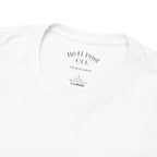 White t-shirt with 'R&H Print Co.' branding on a white background
