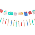 Whimsical Present and Bright Candle Banners with Gold Foil Accents