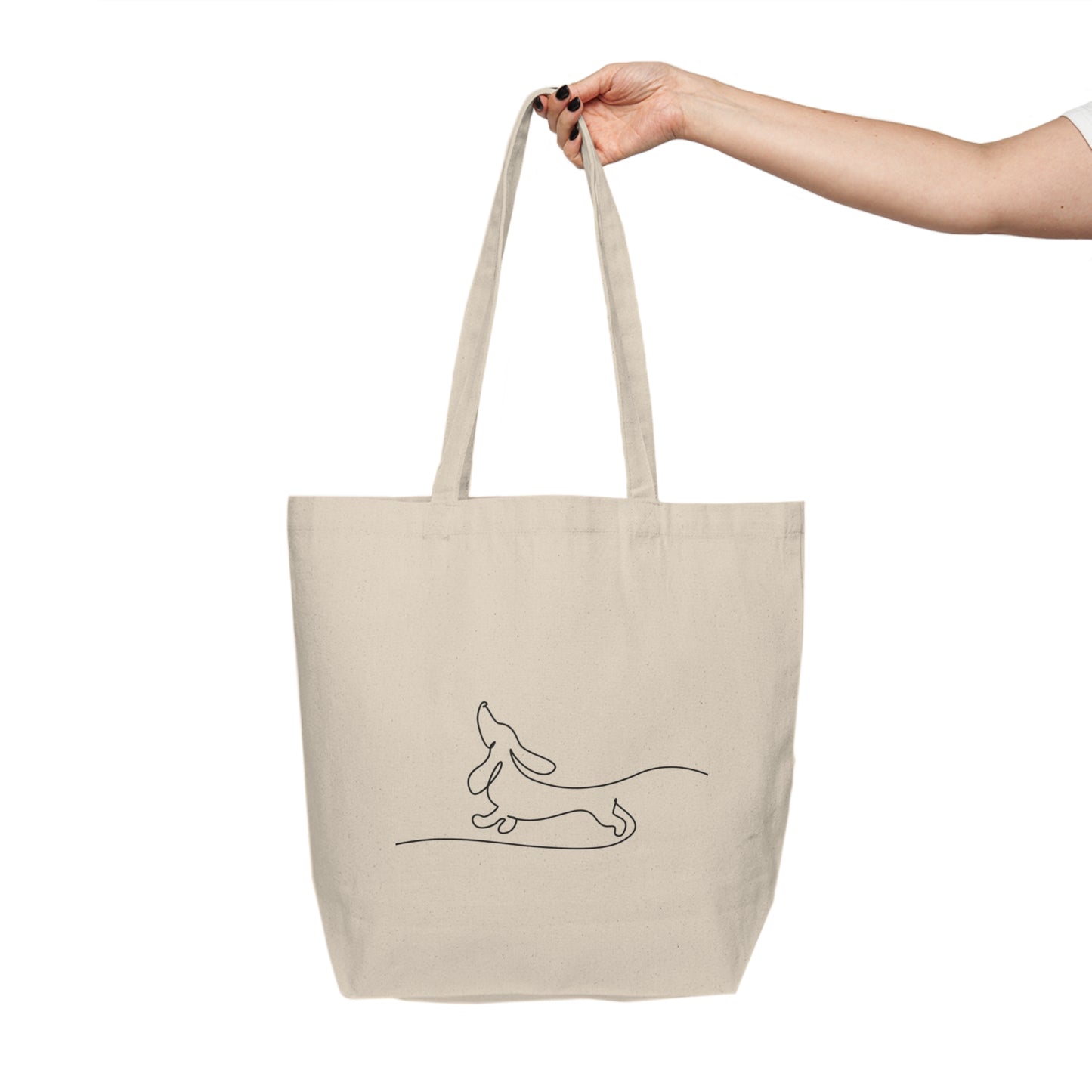 Dachshund Minimalist Canvas Tote Bag – Fun, Dog-Themed Eco-Friendly Shopping Companion