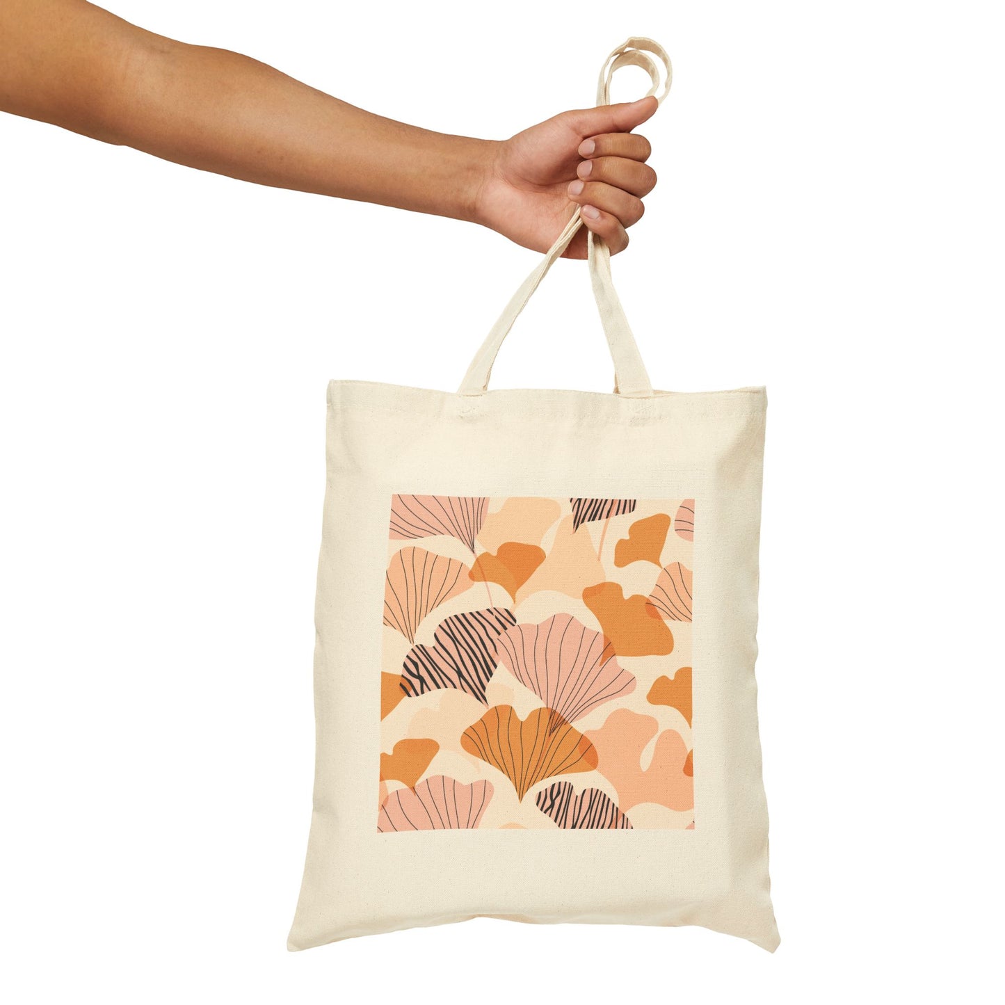 Inspirational Ginkgo Leaf Cotton Canvas Tote Bag - Eco-Friendly Stylish Carryall