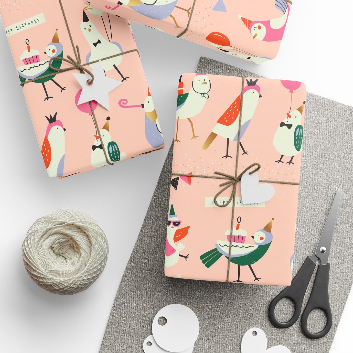 Playful Bird-Themed Birthday Wrapping Paper – Whimsical Gift Wrap for Celebrations