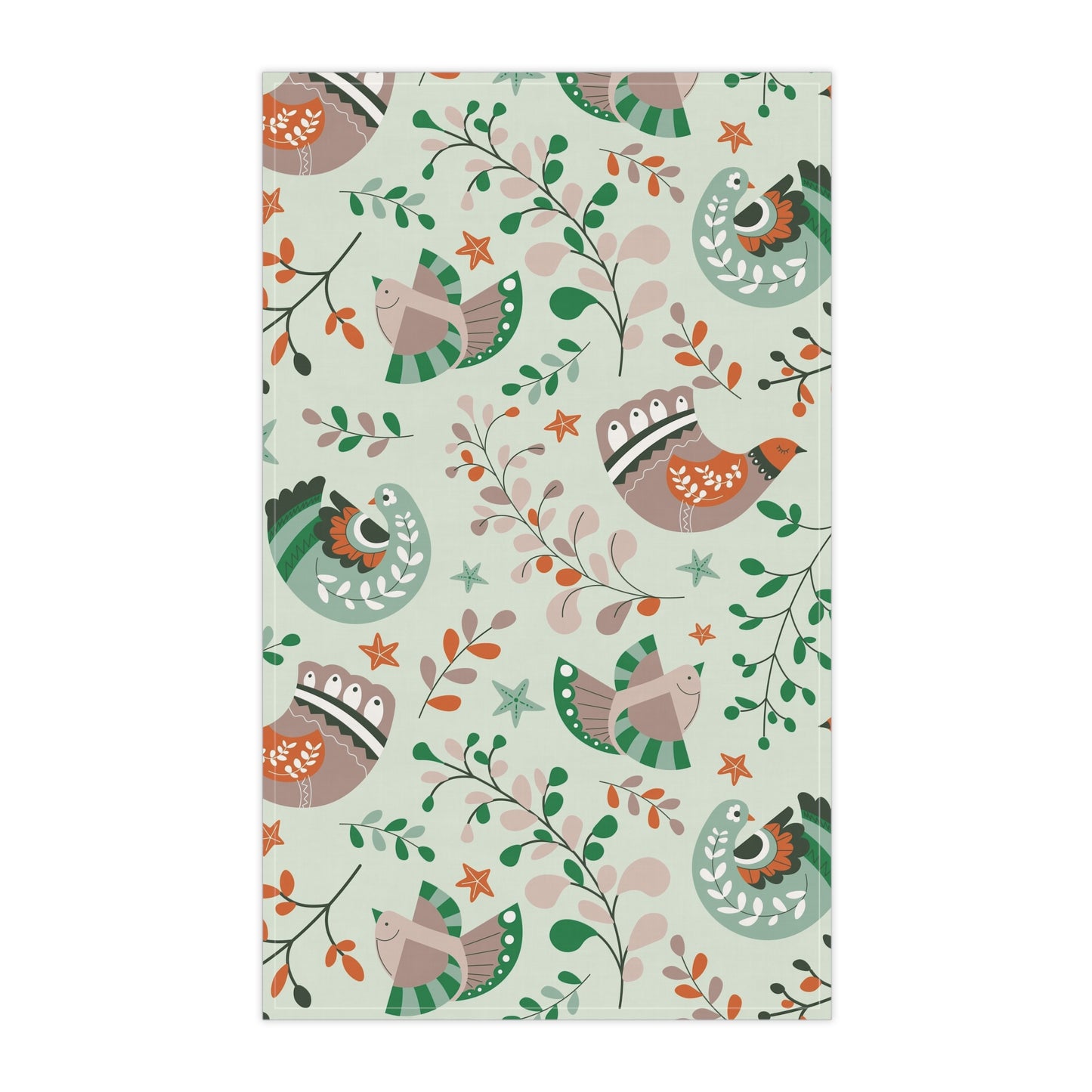 Bird & Floral Tea Towel – Nature-Inspired Kitchen Charm