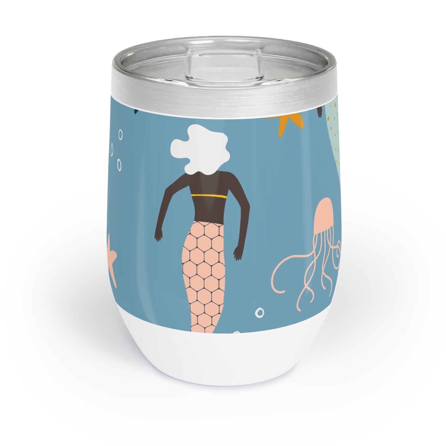 Mermaid Wine Tumbler – Stainless Steel Insulated Drinkware for Hot & Cold Beverages