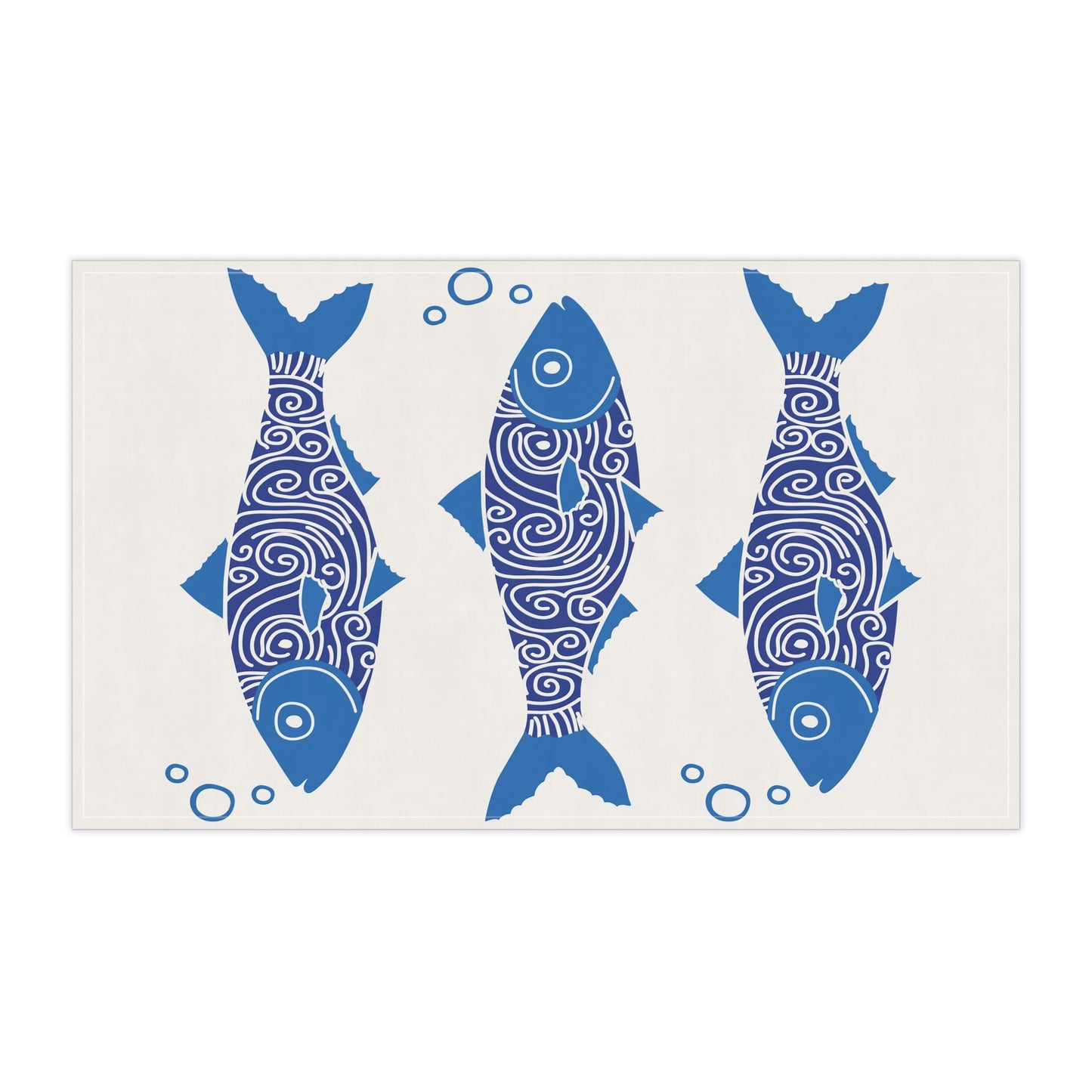 Fish Design Cotton Tea Towels – Coastal-Inspired Kitchen Decor for Beach Lovers